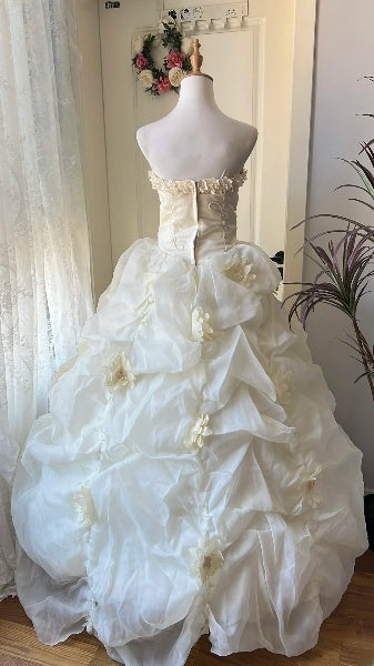 Traumhaftes trägerloses Ballkleid in Hellgelb mit Perlenstickerei für Sweet 16, Geburtstagsparty, RC0457