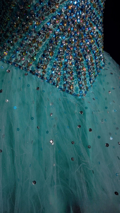 Sparkly Hoco Dress Ball Gown Sweetheart With Crystals Short Homecoming Party Dresses RB9891