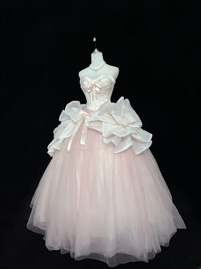 Cute Ball Gown Sweetheart Organza Tulle With Flowers Quince Dress Voluminous Sweet 16 Sweet Sixteen Outfits Vestido de 15 RB7461