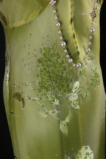 Cocktailkleid für Damen, Etuikleid mit V-Ausschnitt, floraler Spitze, grün, schmal geschnitten, lang, für Abschlussfeier, Ballkleid AS092