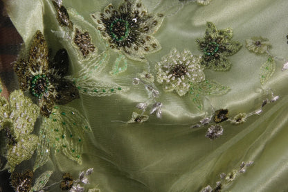 Vintage A-Linien-Partykleid aus salbeigrünem Tüll in Teelänge mit Spaghettiträgern und Perlen im eleganten Retro-Stil der 1950er Jahre – perfekt für Geburtstage, Abendessen und Abschlussbälle (AS093)