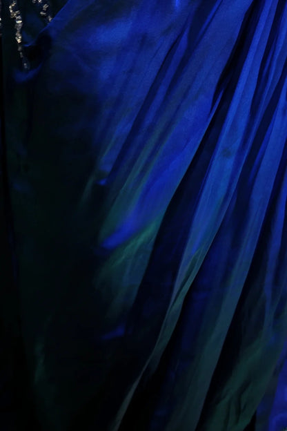 Royal Blue Prom Dress Inspo Mermaid One Shoulder Satin With Slit Modest Long Formal Party Gown RB9894
