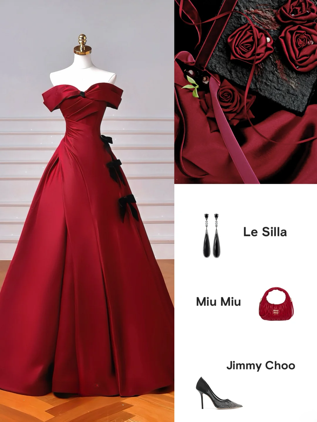 Robe de bal élégante à épaules dénudées, rouge bordeaux, longue, pour soirée, bal de promo ou dîner, AQ094