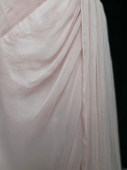 Vintage 80s Prom Dresses Mermaid Strapless Light Pink Chiffon With Ruffled Long Evening Dress Formal Outfits RB5903