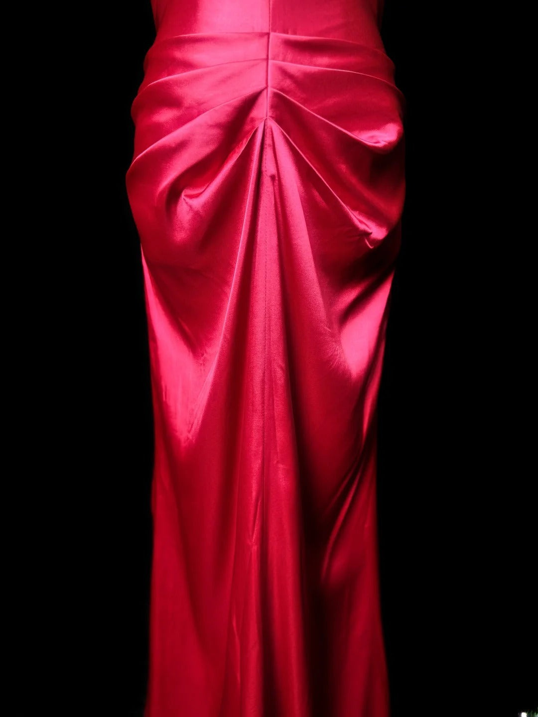 Vintage 80s Prom Dresses Mermaid V Neckline Hot Pink Satin With Backless Beaded Long Evening Dress Formal Outfits RB5907