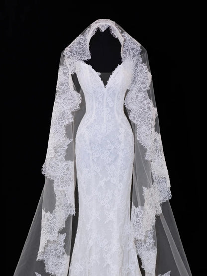 Robe de mariée intemporelle, robe sirène romantique décolletée cœur en dentelle blanche, tailles petites et grandes, pour femmes SA101