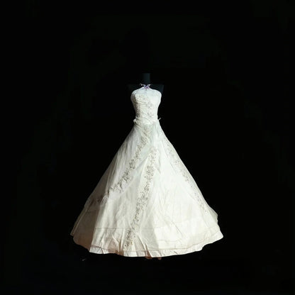 Vintage Ball Gown Halter 70s With Beading Train Long Autumn Winter Bridal Dress Wedding Dresses RB8828