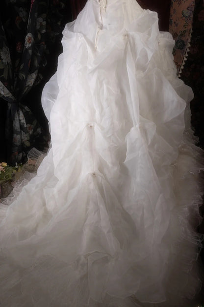 Cute Ball Gown Strapless White Tulle With Beading Long Quince Dress Quinceanera Dresses Formal Birthday Outfits RB8121