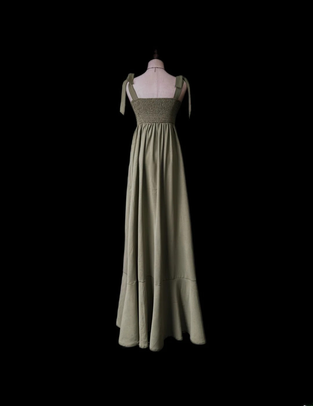 Vintage 80s Prom Dresses Mermaid Spaghetti Strap Olive Green Satin Evening Dress Formal Outfits RB5910