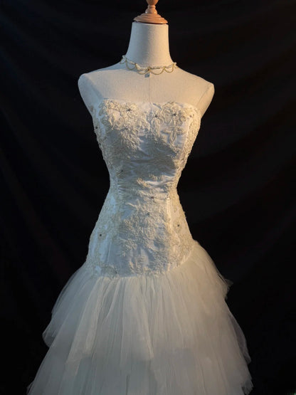 Weiße Abschlussballkleider Meerjungfrau Sweetheart Tüll Ärmellos Für Damen Lange Abendgarderobe Formelle Outfits RB3569