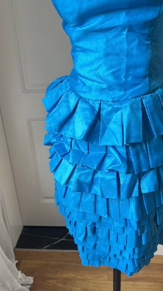 Blaues Hoco-Kleid A-Linie trägerlos blaues kurzes Homecoming-Geburtstagsparty-Kleid RC0474