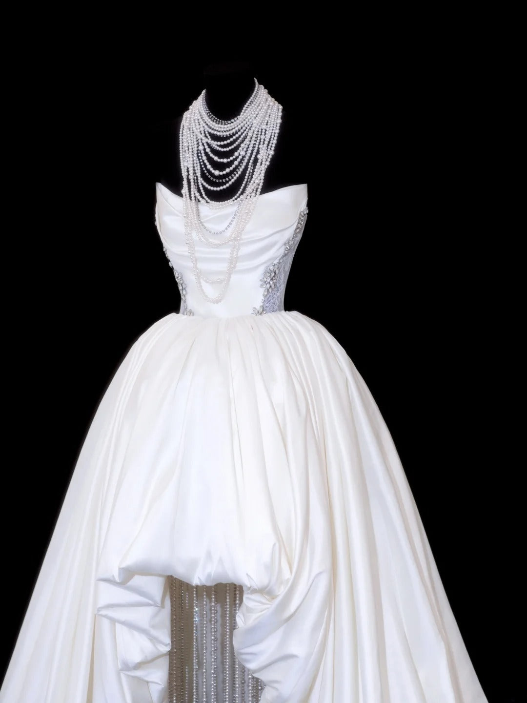 Robes de mariée élégantes asymétriques sans bretelles à sequins blancs et perles, courtes, tailles petites et grandes, pour femmes SA107