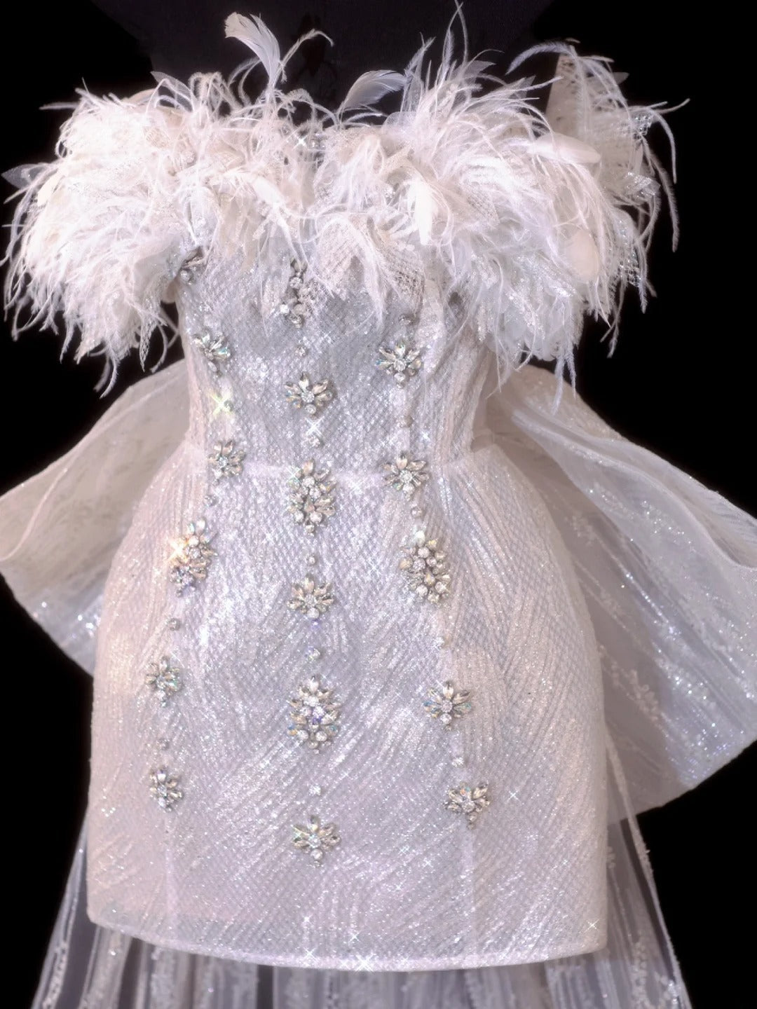 Robe de mariée élégante, coupe trapèze, bustier, sequins blancs et perles, courte, tailles petites et grandes, pour femmes SA108