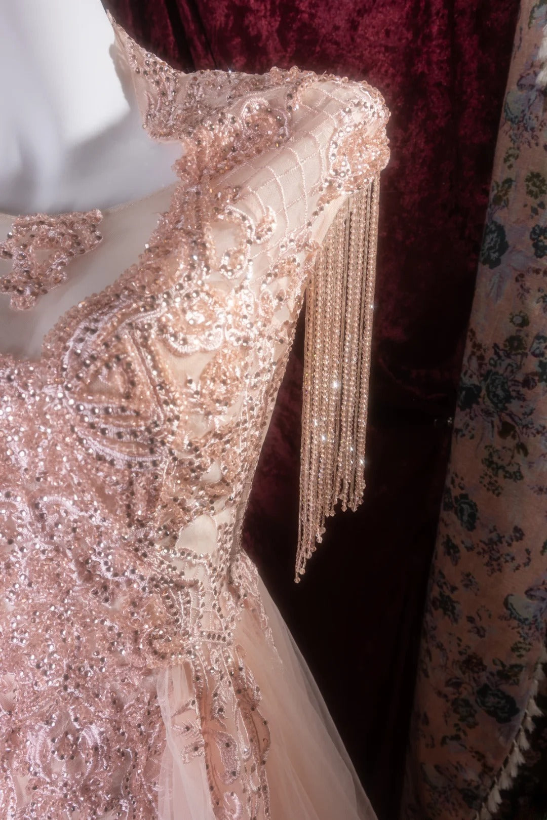 Elegant Mermaid Scoop Pink Tulle With Appliqued Lace Long Prom Dresses Formal Outfit Evening Night Dress RB8127