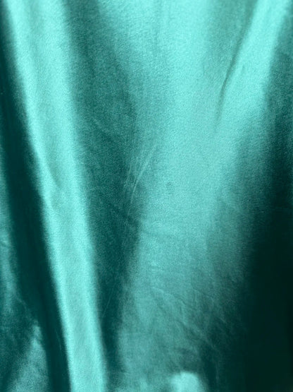 Vintage 70s Prom Dresses Mermaid Scoop Dark Green Satin With Open Backs Beading Long Party Dress Formal Outfits RB5922