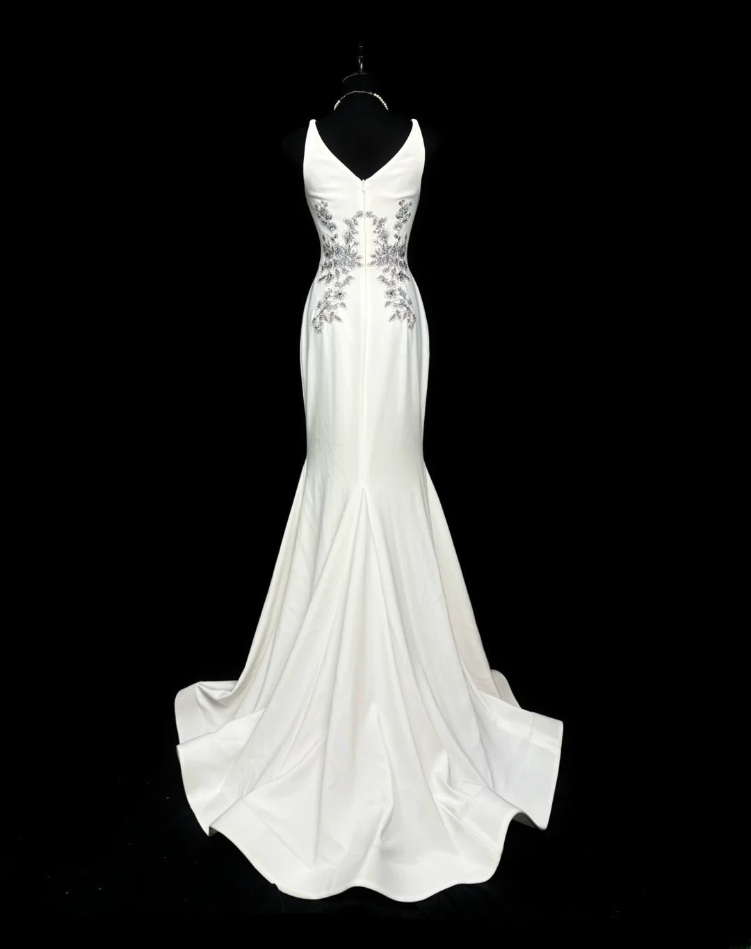 Vintage 70s Prom Dresses Mermaid Spaghetti Strap White Satin With Appliqued Beading Long Party Dress Formal Outfits RB5923