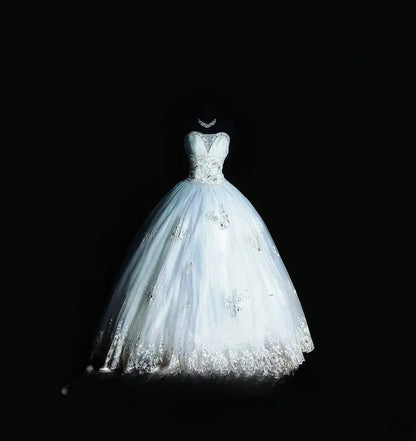 Cute Ball Gown Sweetheart Light Sky Blue Tulle Long Quinceañera Dress Moda 2000 15 Quinceanera Dresses Ideas Sweet 16 Outfit RB7098
