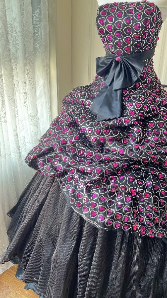 Dezentes, langes, trägerloses Sweet 16-Ballkleid aus schwarzem Tüll mit Schleife, Geburtstagskleid für die Sweet Sixteen-Party RC0481