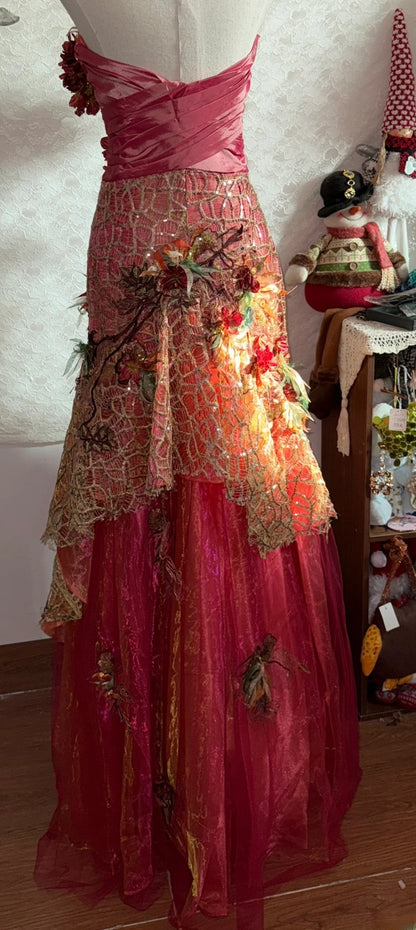Vintage 70s Prom Dresses Mermaid Sweetheart Red Sleeveless For Women Long Evening Formal Outfits RB3574