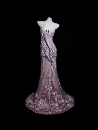 Lilac Prom Dress Inspo Mermaid Sweetheart With Appliques Modest Long Formal Party Gown RB9912