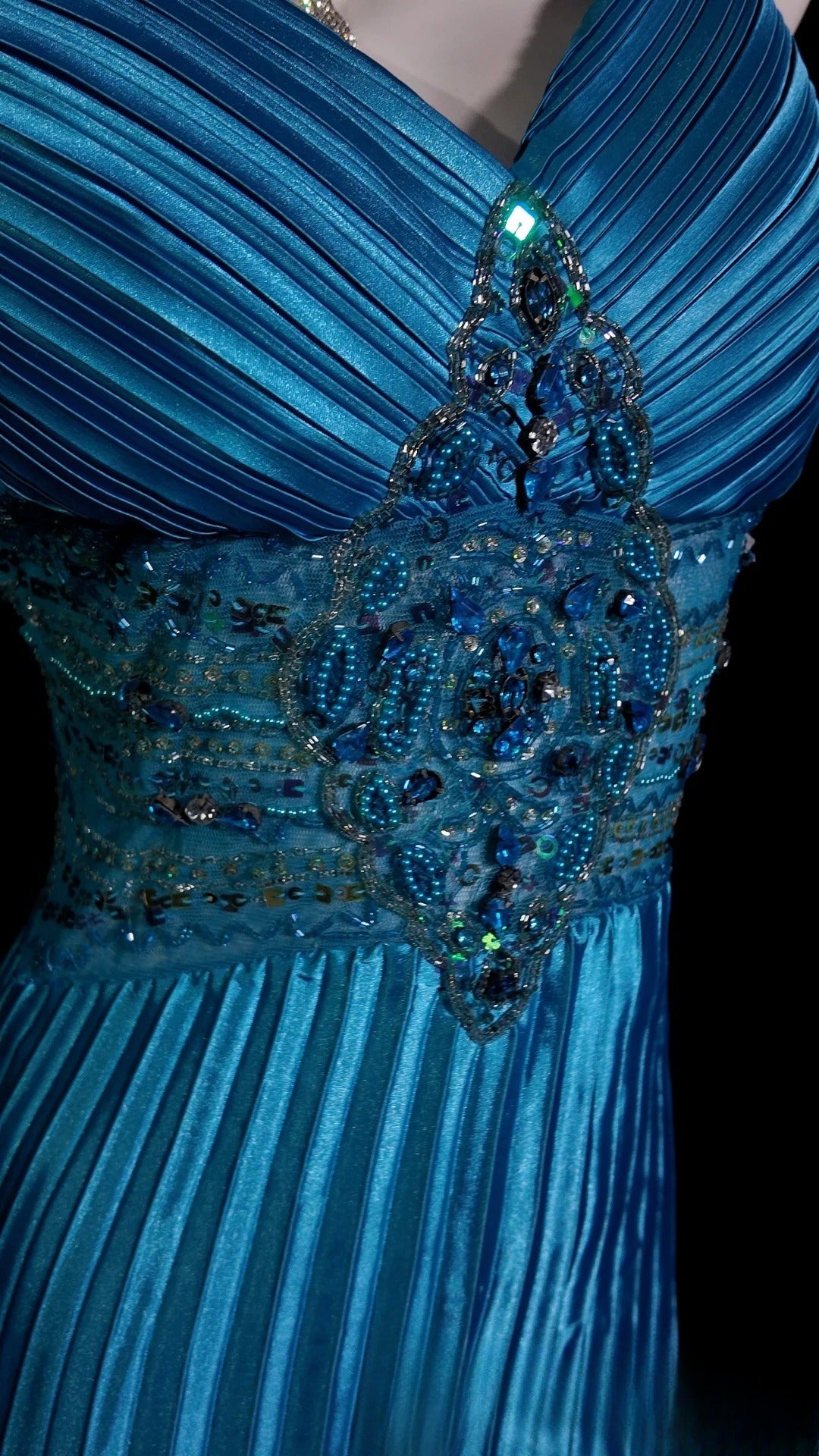 Blue Prom Dress Inspo Mermaid Spaghetti Straps With Beading Satin Modest Long Formal Party Gown RB9913
