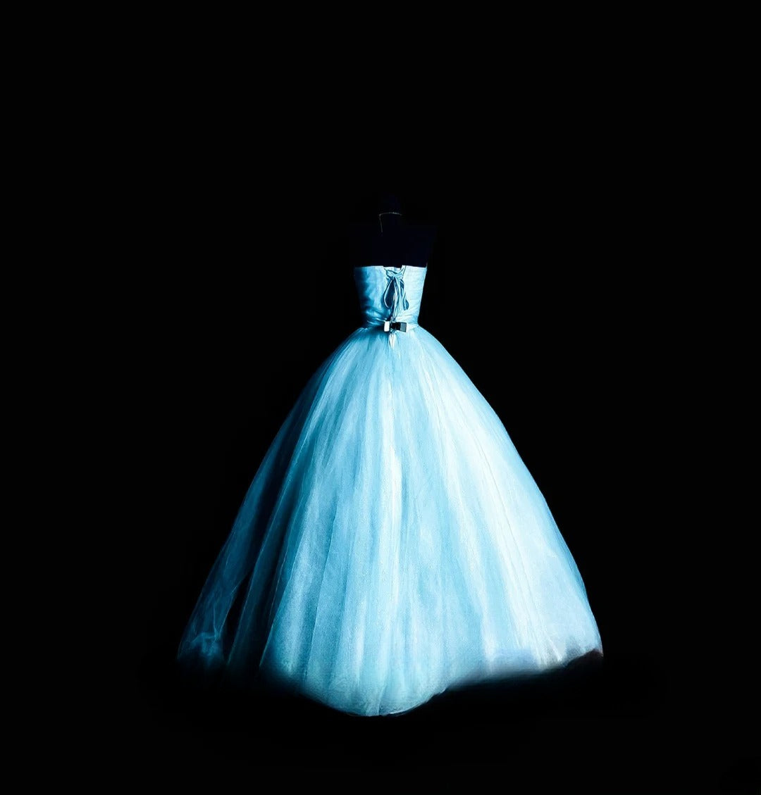 Cute Ball Gown Sweetheart Blue Tulle Long Quinceañera Dress Moda 2000 15 Quinceanera Dresses Ideas Sweet 16 Outfit RB7105