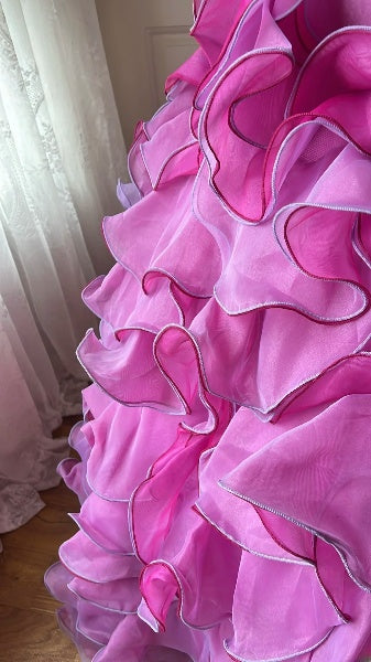 Sweet 15 Quinceanera Dress Ball Gown Sweetheart Fuchsia With Layers Long 15th Birthday Gown RC0488