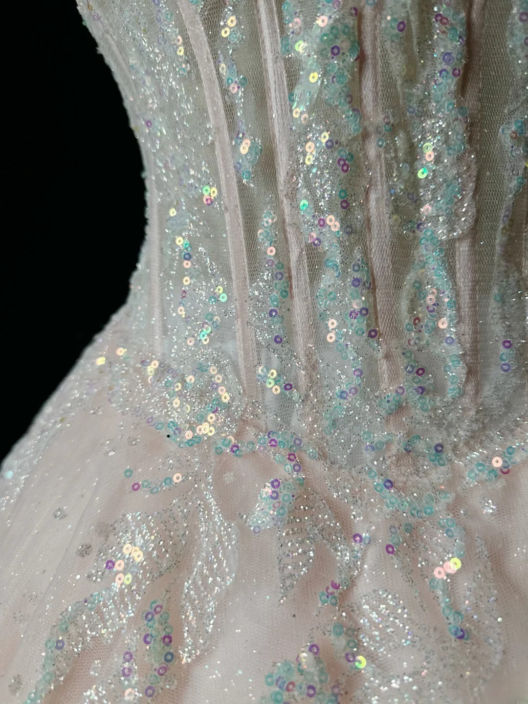 Princess Ball Gown Spaghetti Strap Pink Sequin Lace 16th Birthday Gown Homecoming Dresses Ideas Hoco Outfits RB5934