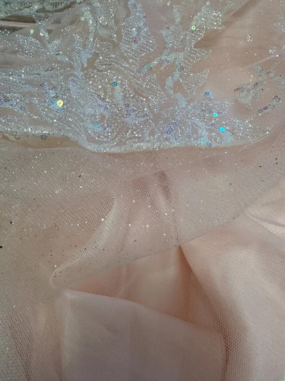 Princess Ball Gown Spaghetti Strap Pink Sequin Lace 16th Birthday Gown Homecoming Dresses Ideas Hoco Outfits RB5934