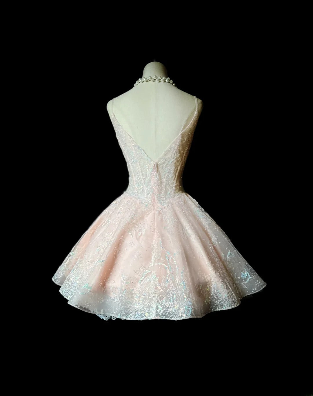 Princess Ball Gown Spaghetti Strap Pink Sequin Lace 16th Birthday Gown Homecoming Dresses Ideas Hoco Outfits RB5934