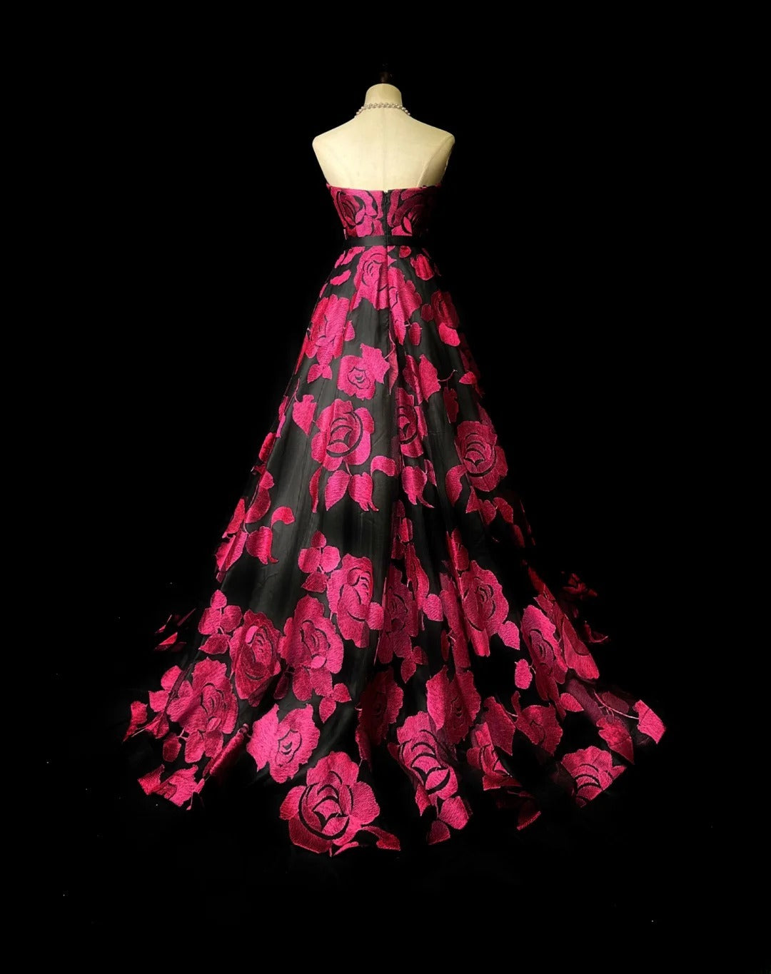 Vintage 60s Prom Dresses A line Sweetheart Hot Pink Floral Satin Sleeveless Prom Evening Dress Formal Outfits RB5935