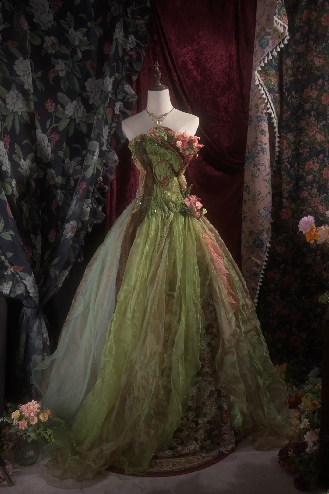 Dreamy Princess Ball Gown Formal Events Strapless Green Tulle Quince Dress Quinceanera Dresses Birthday Outfits RB8271