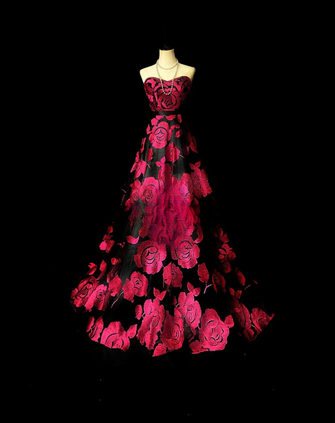 Vintage 60s Prom Dresses A line Sweetheart Hot Pink Floral Satin Sleeveless Prom Evening Dress Formal Outfits RB5935