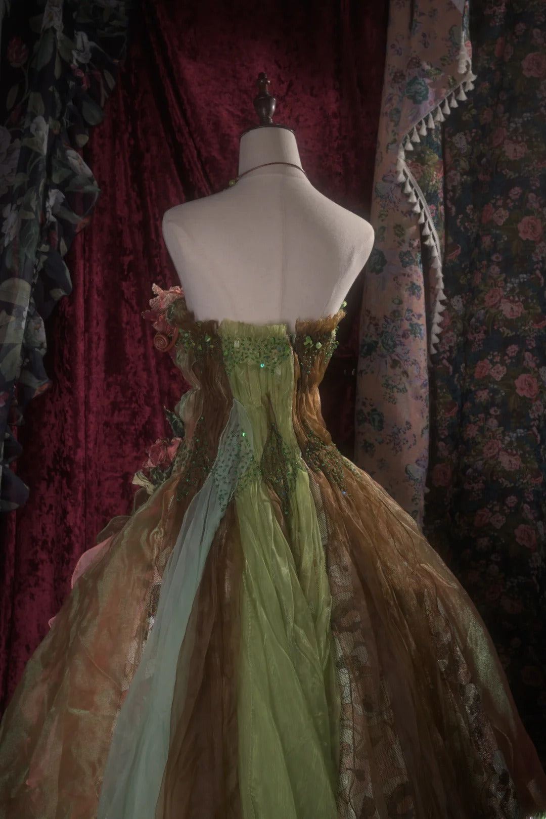 Dreamy Princess Ball Gown Formal Events Strapless Green Tulle Quince Dress Quinceanera Dresses Birthday Outfits RB8271
