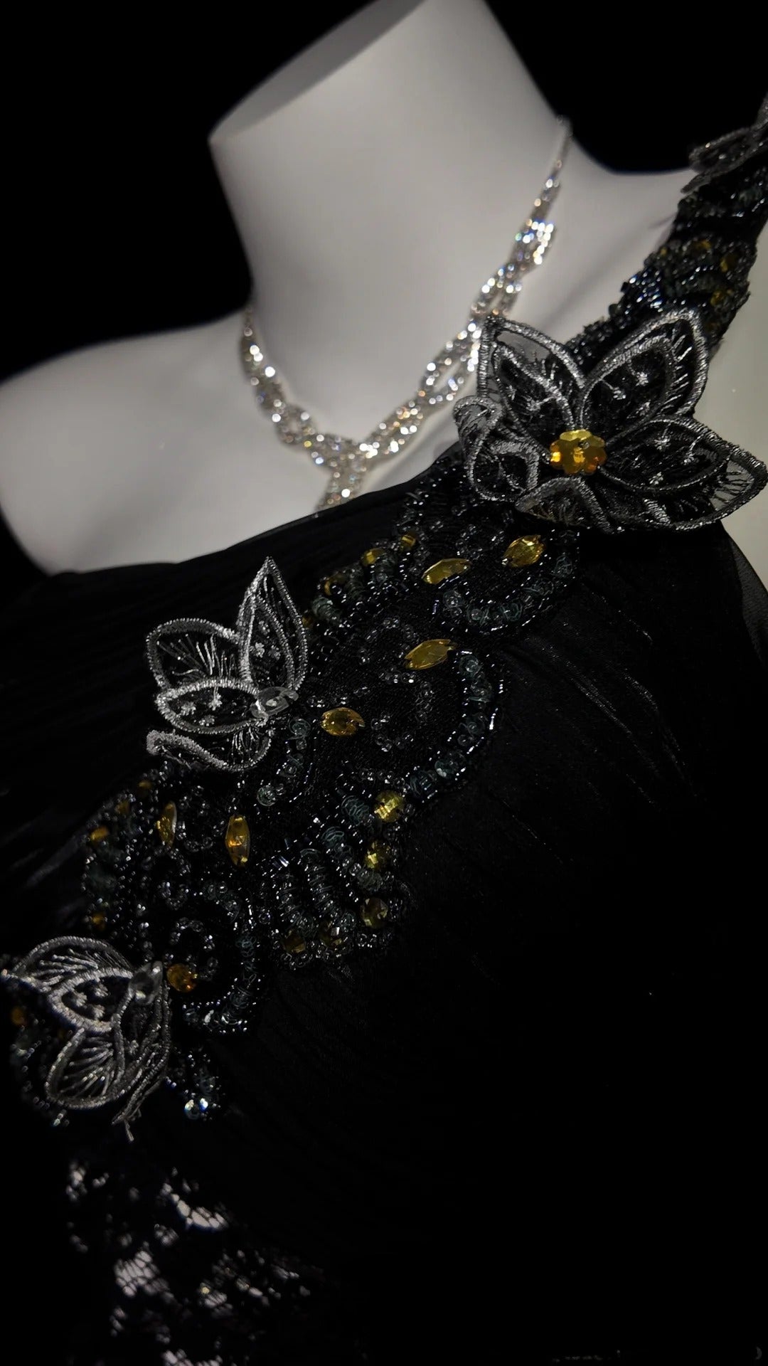 Black Prom Dress Mermaid One Shoulder Lace Floor Length Formal Party Gown RB9922