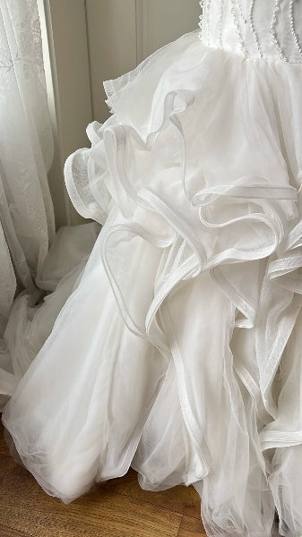 Princess Wedding Dress Mermaid Sweetheart White Tulle With Beading Long Bridal Gown RC0493