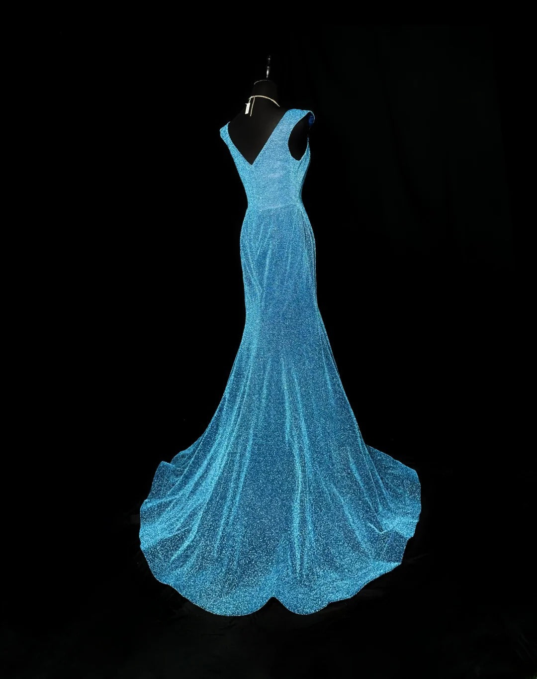 Modest Prom Dresses Mermaid Scoop Blue Sequin Long Party Dress Formal Outfits RB5937