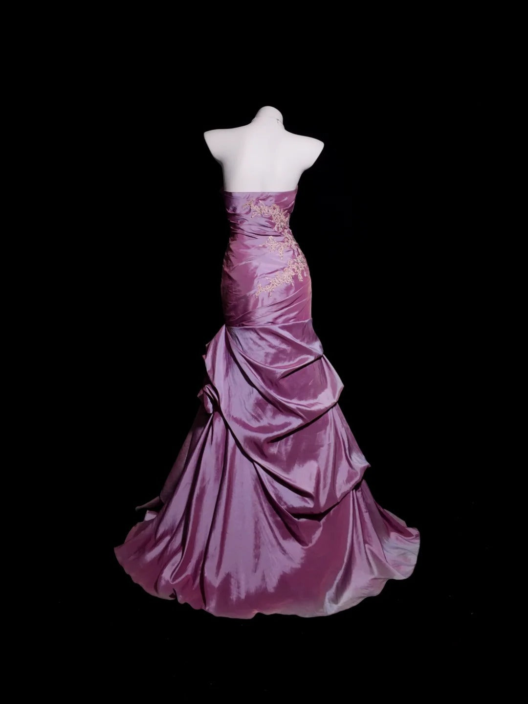 Satin Prom Dress Mermaid Sweetheart Appliques Lace Floor Length Formal Party Gown RB9923