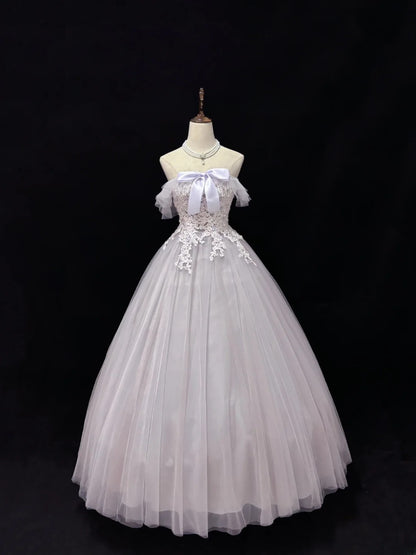 Cute Ball Gown Off The Shoulder Lilac Tulle With Lace Quince Dress Voluminous Ideas Sweet 16 Quinceanera Dresses Vestido de 15 RB7498