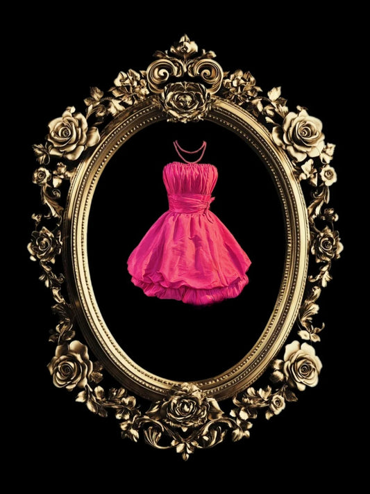 Vintage Ballkleid Trägerlos Hot Pink Abschluss Mini Abschlussfeier Hoco Kleider Kurz Senior Geburtstag Homecoming Outfits RB3580