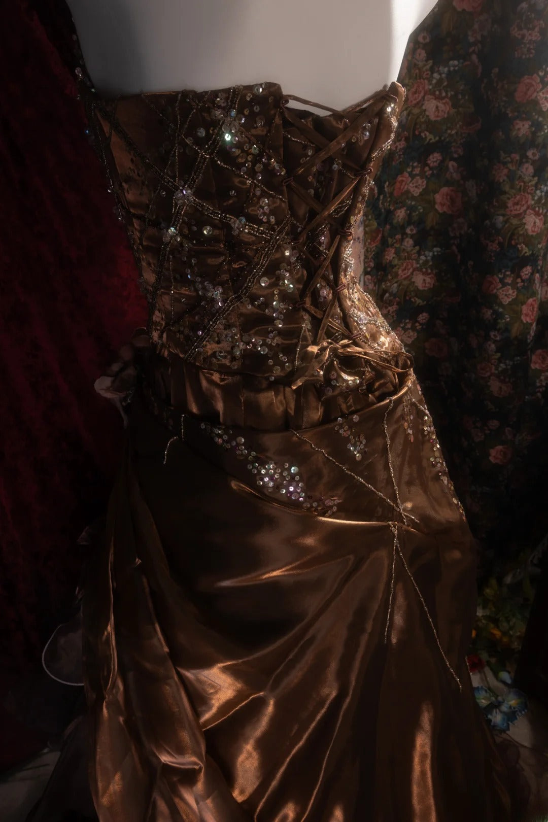 Vintage Mermaid Halter Brown With Tiered Tulle Long Prom Dresses Formal Outfit Evening Night Gown RB8138