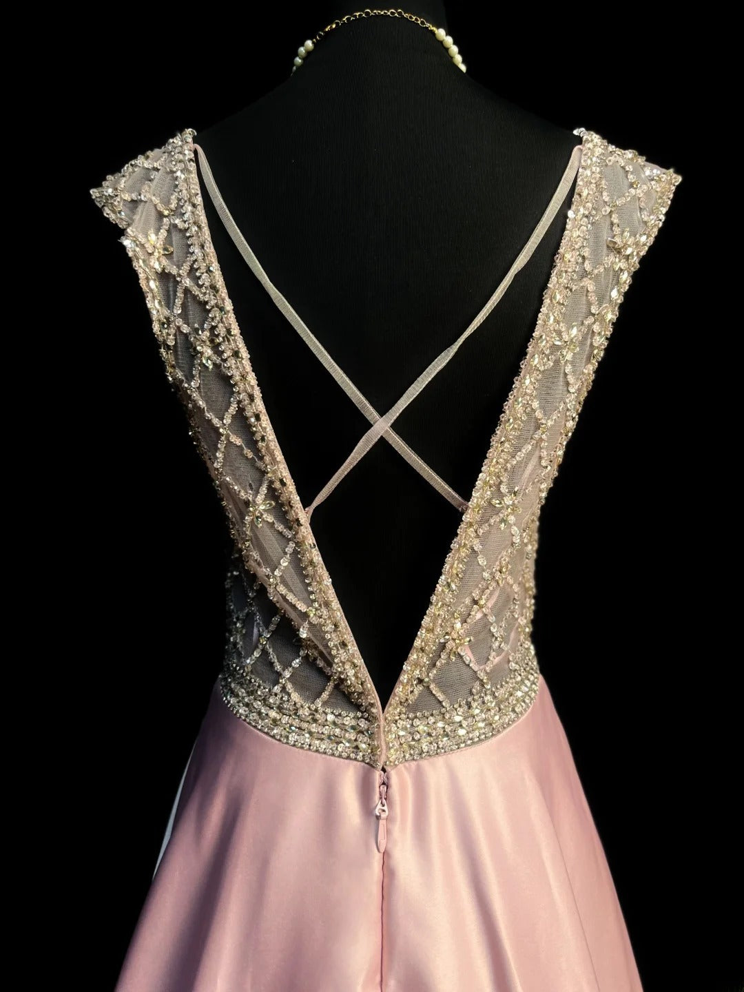 Vintage 70s Prom Dresses A line Sweetheart Pink Satin Sleeveless Open Back Evening Dress Formal Outfits RB5939