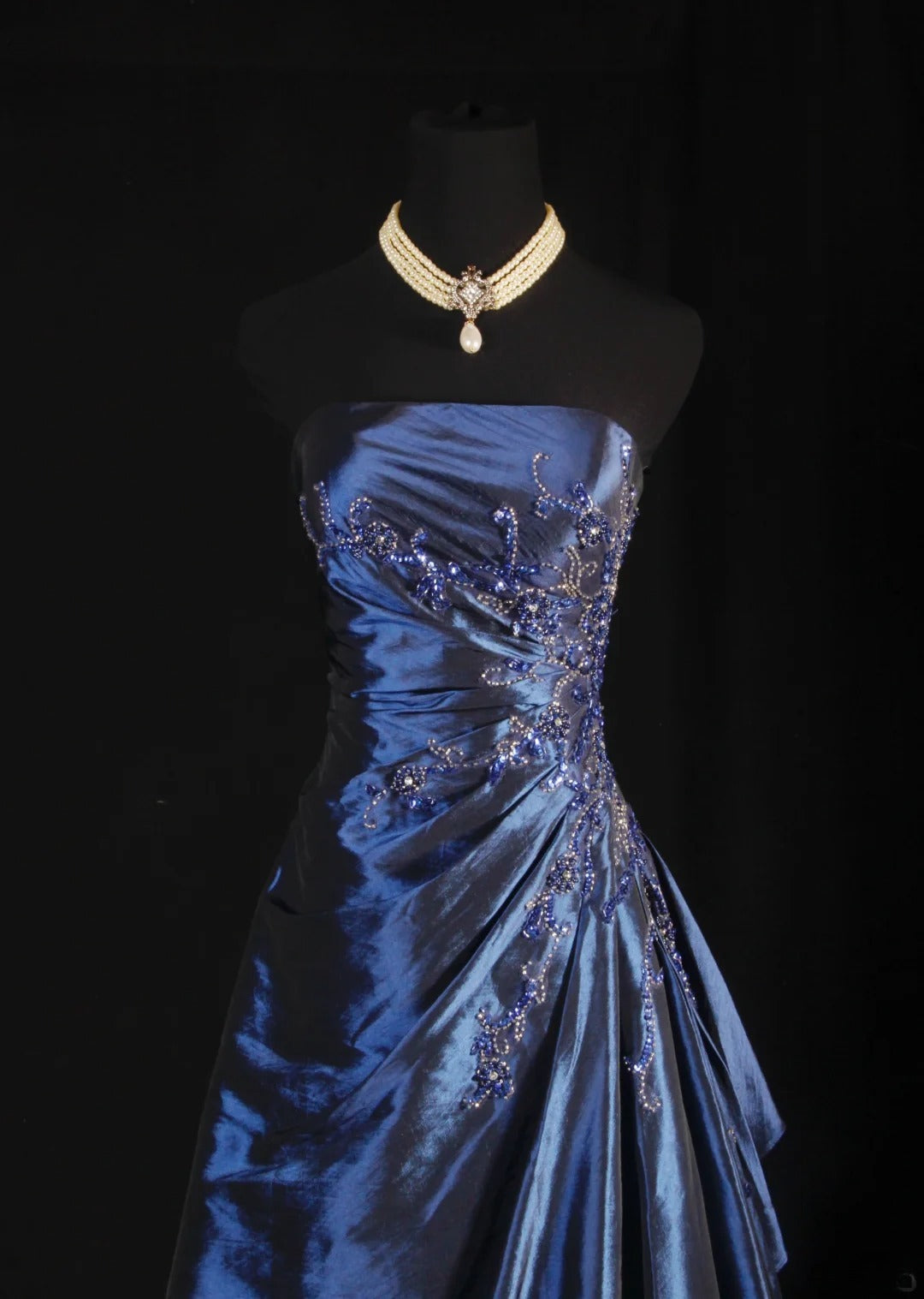 Robes de bal vintage pour femmes, robes de cocktail sans bretelles avec perles, hauts en dentelle et cape, tenues longues pour dîner de remise de diplômes, robes de bal de fin d'année AS130