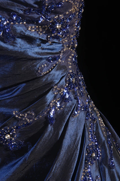 Robes de bal vintage pour femmes, robes de cocktail sans bretelles avec perles, hauts en dentelle et cape, tenues longues pour dîner de remise de diplômes, robes de bal de fin d'année AS130