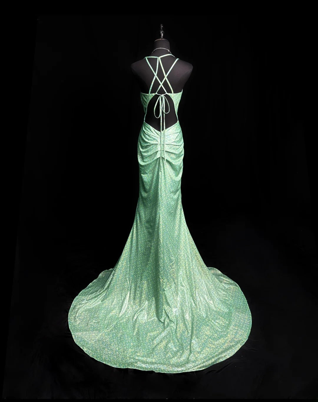 Modest Prom Dresses Mermaid Spaghetti Strap Green Backless Sequin Long Party Dress Formal Outfits RB5940