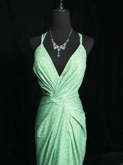 Modest Prom Dresses Mermaid Spaghetti Strap Green Backless Sequin Long Party Dress Formal Outfits RB5940