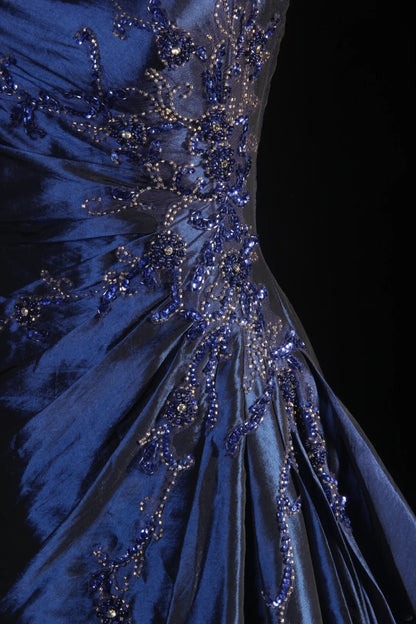 Robes de bal vintage pour femmes, robes de cocktail sans bretelles avec perles, hauts en dentelle et cape, tenues longues pour dîner de remise de diplômes, robes de bal de fin d'année AS130