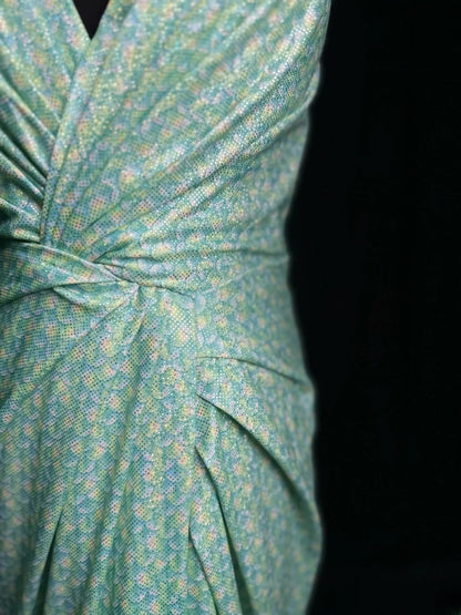 Modest Prom Dresses Mermaid Spaghetti Strap Green Backless Sequin Long Party Dress Formal Outfits RB5940