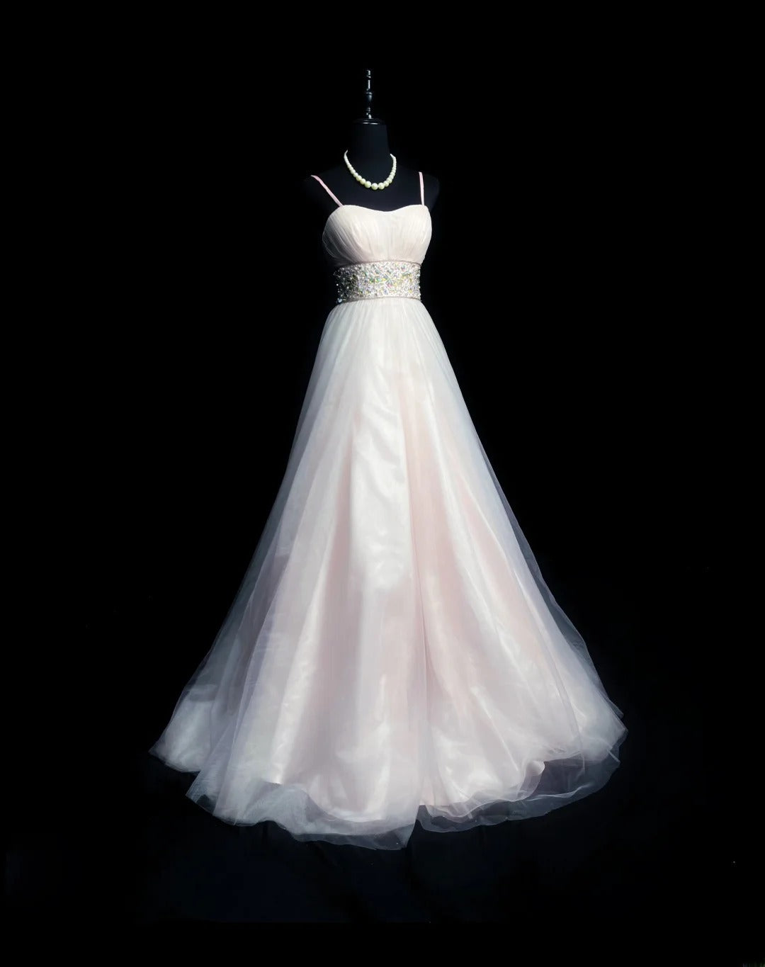 Vintage 70s Prom Dresses A line Spaghetti Strap White Tulle Sleeveless Evening Dress Formal Outfits RB5941