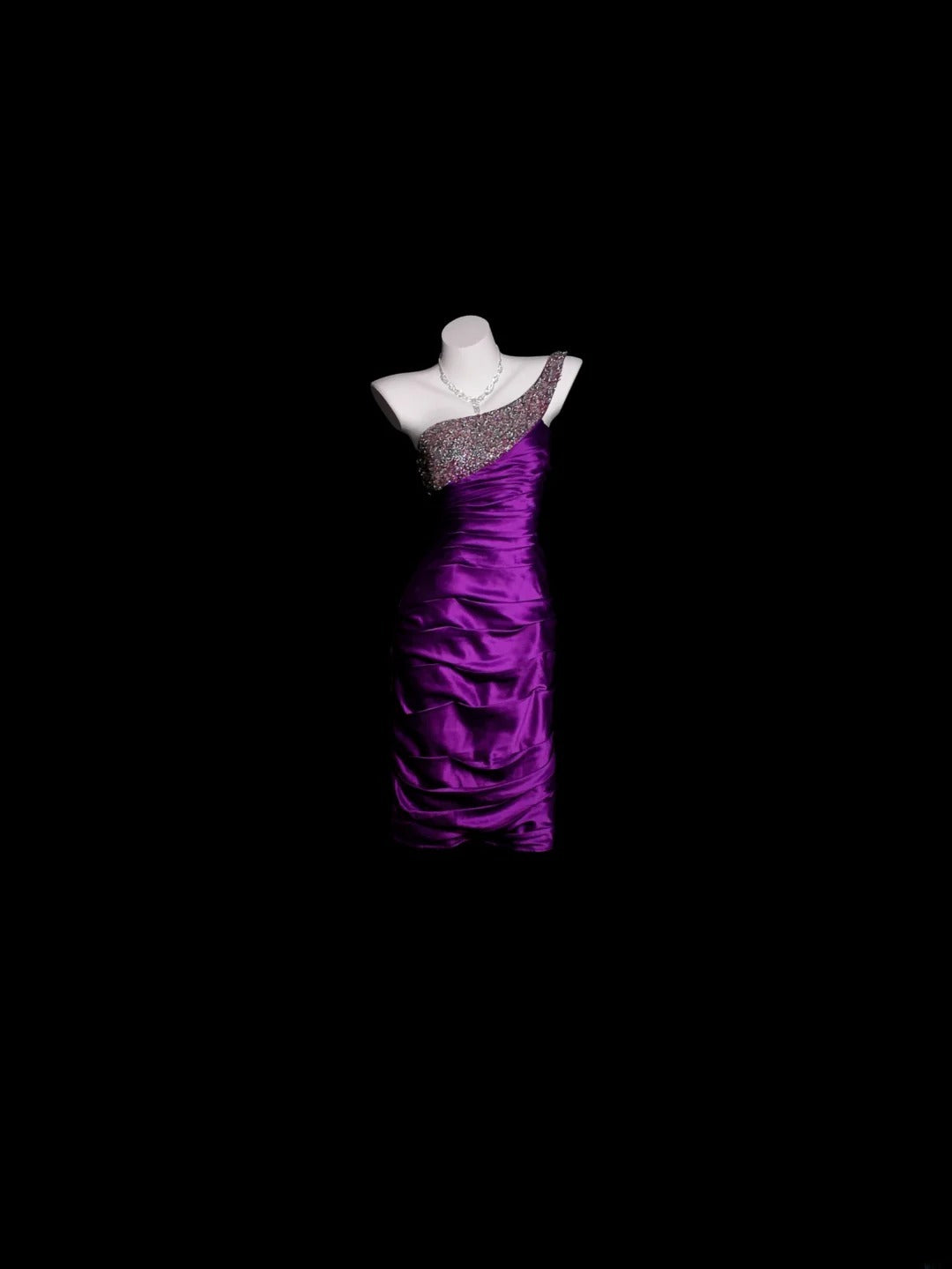 Sexy Hoco Dress Sheath One Shoulder Purple With Ruched Short Homecoming Party Dresses RB9928
